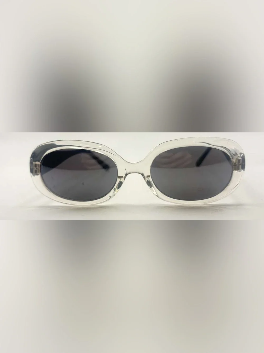 Black Translucent Oval Sunglasses Frames Only